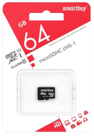  micro SDXC карта памяти Smartbuy 64GB Class 10 LE (без адаптера)