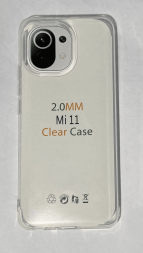 Чехол-накладка силикон 2.0мм Xiaomi Mi 11 прозрачный