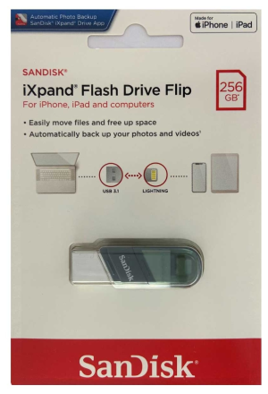  3.0 USB флеш накопитель SanDisk 256GB iXpand Flash Drive Flip (SDIX90N-256G-GN6NE)