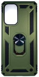 Накладка для Samsung Galaxy A73 5G силиконовая противоударная с кольцом зеленая