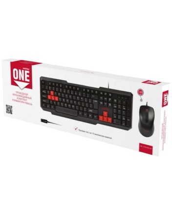  Проводной комплект клавиатура+мышь Smartbuy Smartbuy ONE черно-красный (SBC-230346-KR)