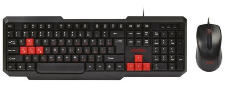  Проводной комплект клавиатура+мышь Smartbuy Smartbuy ONE черно-красный (SBC-230346-KR)