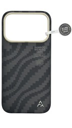 Накладка для i-Phone 17 Pro Airity Aramid Fiber Bamboo Shadow Fog Magsafe черный