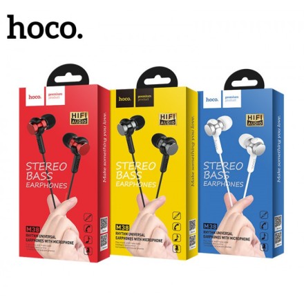  Стереонаушники Hoco M38 с микрофоном серебристые