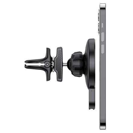  Держатель c беспроводной зарядкой в воздуховод Hoco CA85 15W магнитный черный