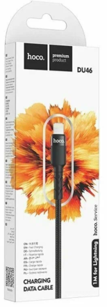  Usb Кабель-зарядка Lightning Hoco DU46 2.4A 1м черный