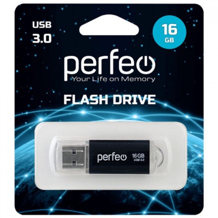  3.0 USB флеш накопитель Perfeo 16GB C14 чёрный