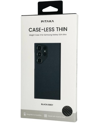  Накладка для Samsung Galaxy S24 Ultra Pitaka Magez Case 4 черно-серый