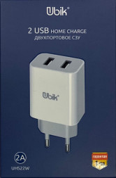 Сетевое зар. устр. Ubik UHS22 2USB 2A белое