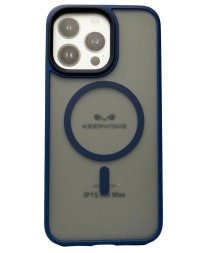 Накладка для i-Phone 15 Pro Max Keephone Mago Pro Magsnap матовый синий