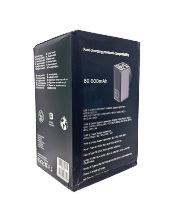  Powerbank Evelatus 60000mAh 6USB/2C 22.5W/20W черный