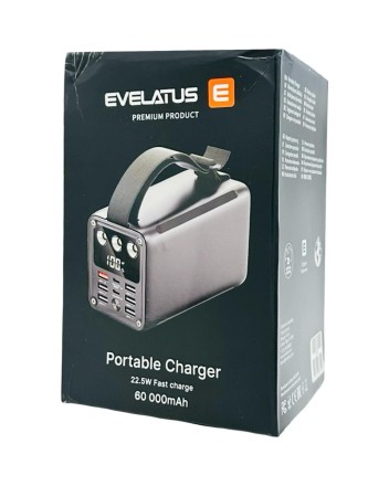  Powerbank Evelatus 60000mAh 6USB/2C 22.5W/20W черный