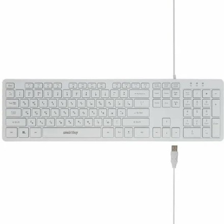 Клавиатура проводная Smartbuy ONE 305 USB/104+12 клавиш/Подсветка Rainbow/1.5м белая (SBK-305U-W)