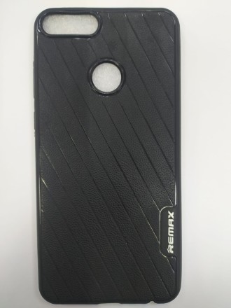  Накладка для Huawei P Smart (2018) силикон под кожу Remax чёрный