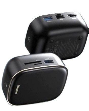  USB хаб Baseus AC Multifunctional 2USB/1C/HD 4K/SD/TF/RJ45 CAHUB-AC01 черный