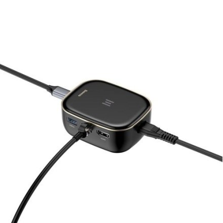  USB хаб Baseus AC Multifunctional 2USB/1C/HD 4K/SD/TF/RJ45 CAHUB-AC01 черный