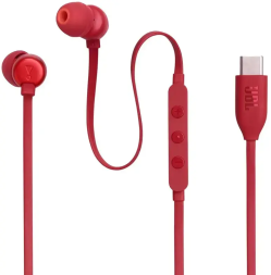 Наушники с микрофоном JBL T310C Type-C красные
