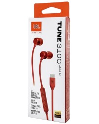 Наушники с микрофоном JBL T310C Type-C красные