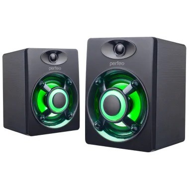  Акустическая система 2.0 Perfeo OREOL мощность 2х3 Вт, LED подсветка 7 цв., чёрная, USB