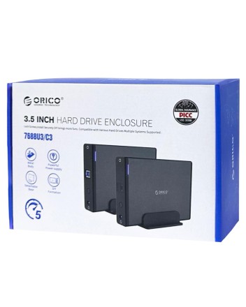  Внешний корпус для HDD/SSD Sata 3.5&quot; Orico 7688C3 USB-C3.1 черный