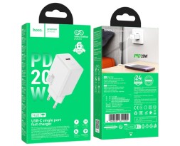 Сетевое зар. устр. Hoco N68 1С 20W белое