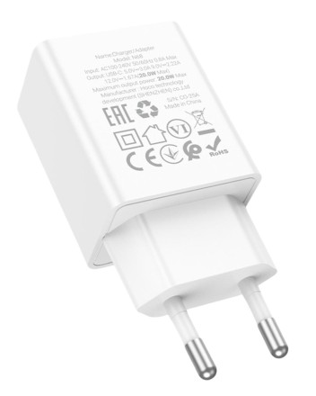  Сетевое зар. устр. Hoco N68 1С 20W белое