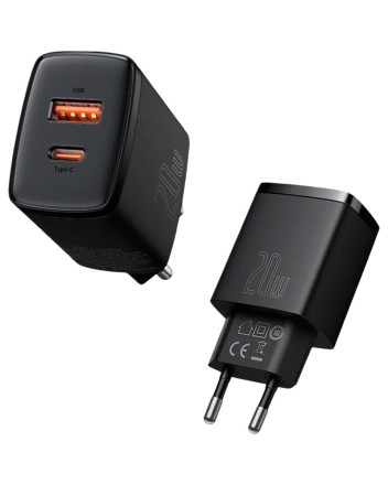  Сетевое зар. устр. Baseus Compact 20W EU 1USB/1C CCXJ-B01 черное