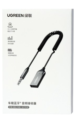  Адаптер Ugreen CM309 AUX Car Receive BT5.3 серый