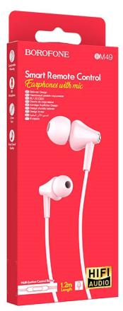  Наушники с микрофоном Borofone BM49 Player 1.2м розовый