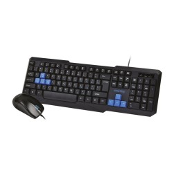 Проводной комплект клавиатура+мышь Smartbuy ONE черно-синий (SBC-230346-KB)