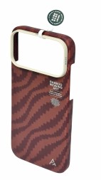 Накладка для i-Phone 17 Pro Airity Aramid Fiber Bamboo Shadow Claret Magsafe красный 