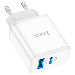 Сетевое зар. устр. Hoco C105A 1USB/1С PD/QC3.0 3A 20W белое