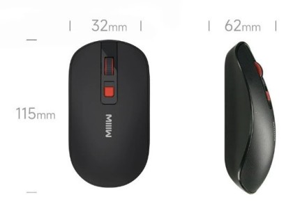  Мышь беспроводная MIIIW wireless mouse lite MW23M21 чёрная