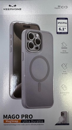  Накладка для i-Phone 15 Pro Keephone Mago Pro MagSnap матовый серый
