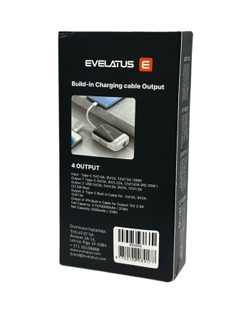  Powerbank Evelatus 10000mAh 1USB/1C 22.5W белый