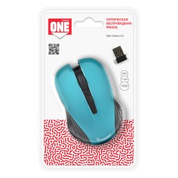 Мышь беспроводная Smartbuy ONE 340AG USB/DPI 800-1200-1600/4 кнопки/1AA бирюзовая (SBM-340AG-CN)