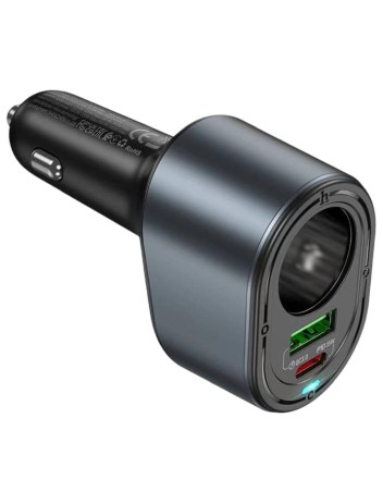  Автомобильное заряд. устр. Hoco Z56 1USB/1C/1 разветвитель 35W/30W/240W черный