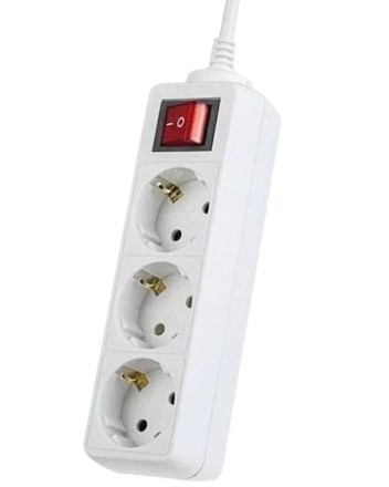  Perfeo сетевой удлинитель с кнопкой "POWERMATE", 3,0м, 3 розетки, белый(PF-PM-3/3,0-W)