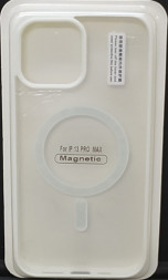 Накладка для i-Phone 13 Pro Max 6.7&quot; Magsafe силикон прозрачный бока белые