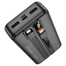 Powerbank Hoco J118A 20000mAh 2USB/1C с проводом Type-C/Lightning черный