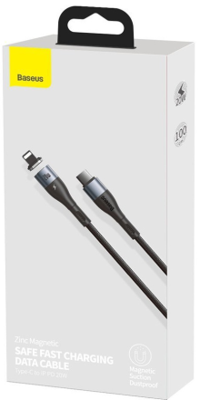  Кабель-зарядка Type-C на Lightning Baseus Zinc Magnetic 20W 1м CATLXC-01 черный