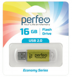 USB флеш накопитель Perfeo 16GB E01 Gold economy series