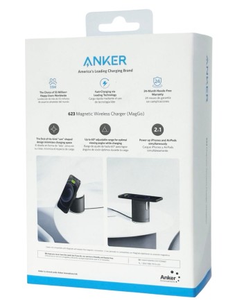  Беспроводное зарядное устройство Anker 623 Magnetic Wireless Charger 15W черное