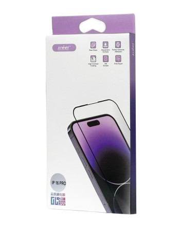 Защитное стекло для i-Phone 16 Pro 6.3&quot; Xreel чёрное