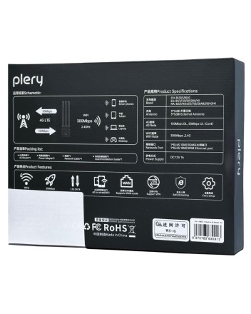 Wi-Fi роутер с SIM-картой Plery Industrial 4G Router (WS-G R-802) черный