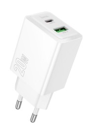 Сетевое зар. устр. Hoco N69 1С/1USB 20W белое