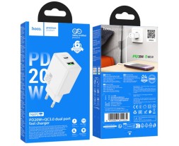 Сетевое зар. устр. Hoco N69 1С/1USB 20W белое