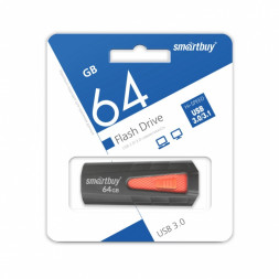 3.0 USB флеш накопитель Smartbuy 64GB IRON Black/Red (SB64GBIR-B3)