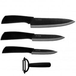 Набор керамических ножей Xiaomi Huo Hou Nano (4 предмета) HU0010 чёрный