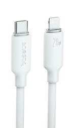 Кабель-зарядка Type-C на Lightning Baseus Foamed Silicone 1м (E0426A01) 20W белый